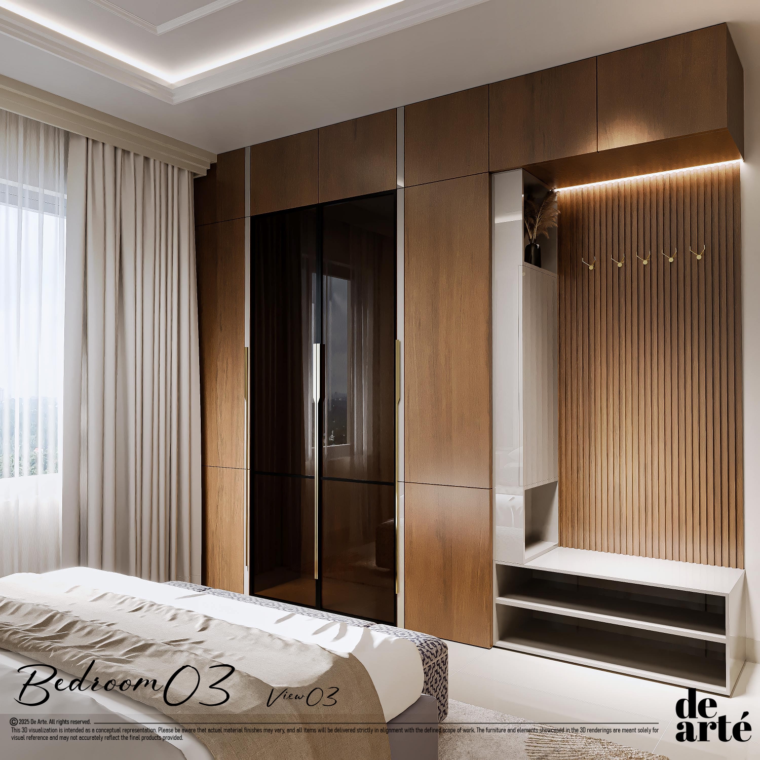 Walnut wardrobe suite — Trivandrum